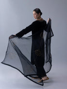 Kunzang Black Dupatta - CiceroniDupattaShades of India