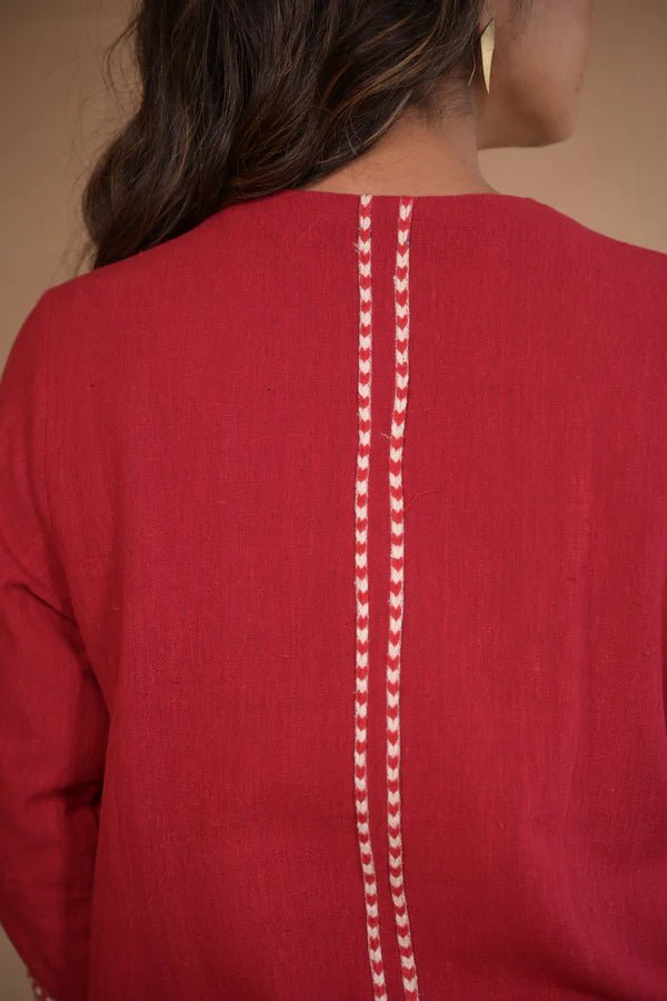 Kurta, with focus weaving details and hand embroidery - CiceroniKurta Set, Everyday WearRang by Rajvi