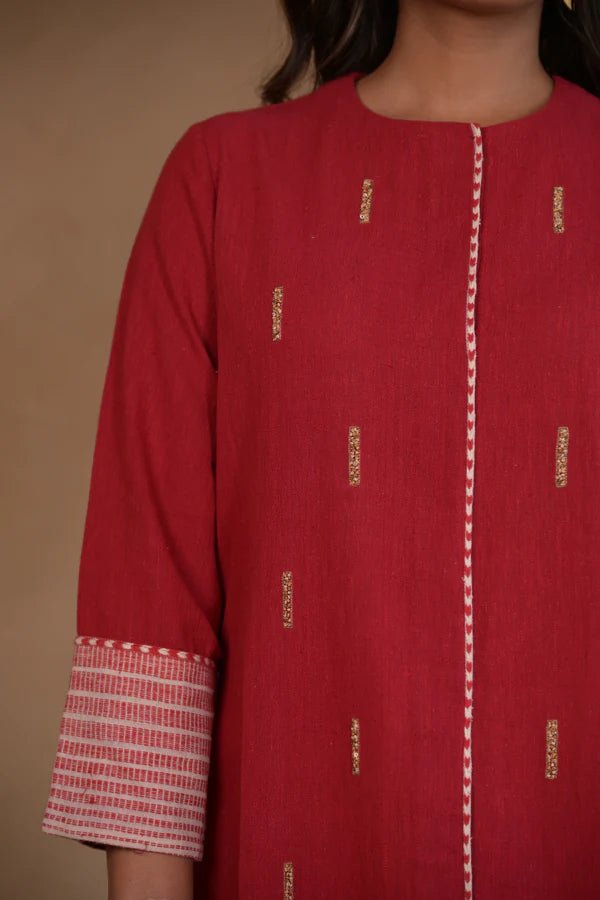 Kurta, with focus weaving details and hand embroidery - CiceroniKurta Set, Everyday WearRang by Rajvi