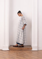 Kusama Jamdani Set - White & Indigo - CiceroniKurta Set, Everyday WearHiranya