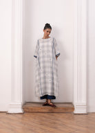 Kusama Jamdani Set - White & Indigo - CiceroniKurta Set, Everyday WearHiranya