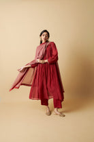 Laal Gulal Embroidered Kurta Set- Set of 3 - CiceroniKurta Set, Festive WearPants and Pajamas