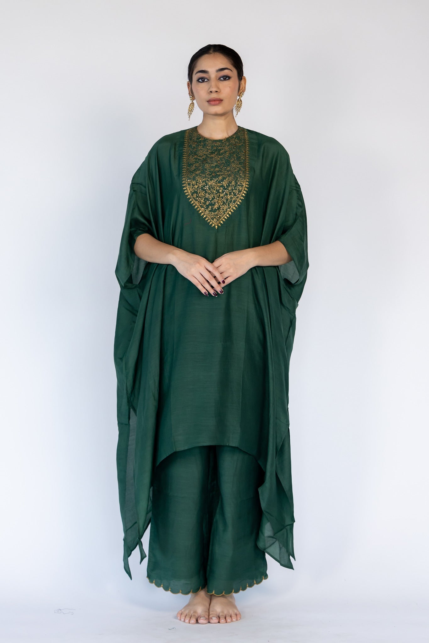 Lailaa Caftan Set Emerald Green