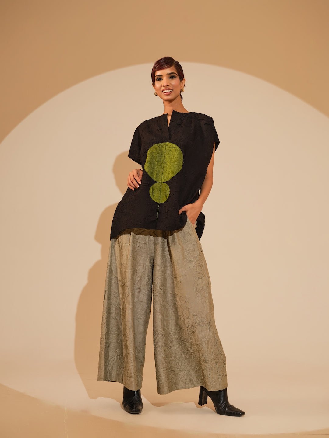 Lane Top - Black and Jade - CiceroniTopsStoique