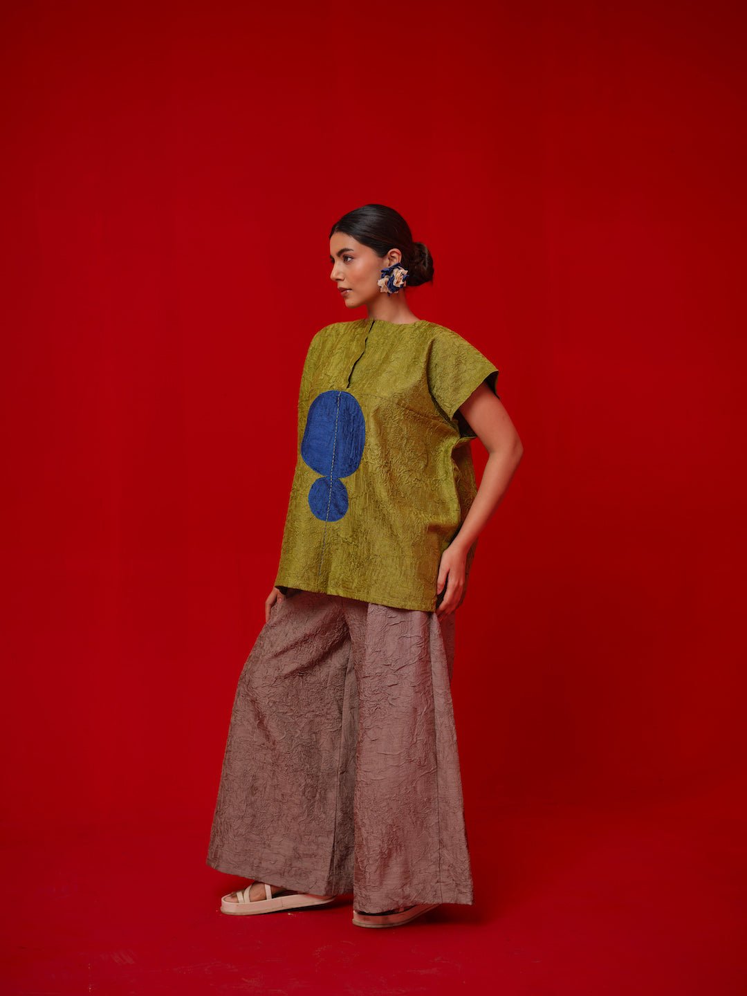 Lane Top - Leaf green and Blue - CiceroniTopsStoique