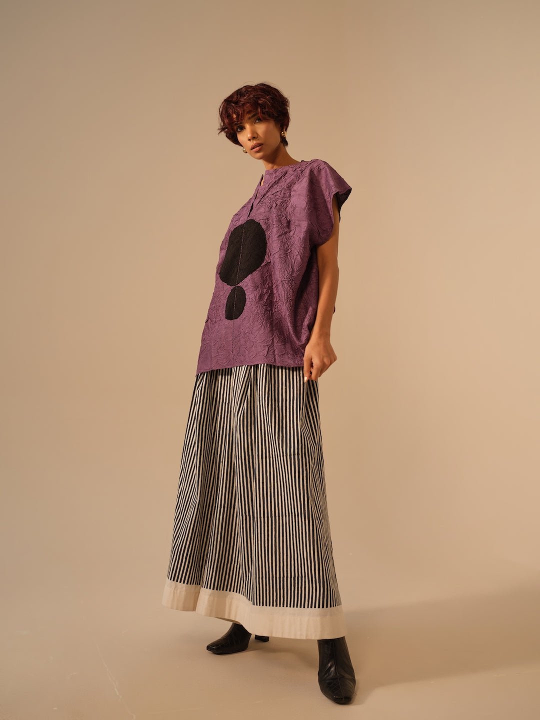 Lane Top - Lilac and Black - CiceroniTopsStoique