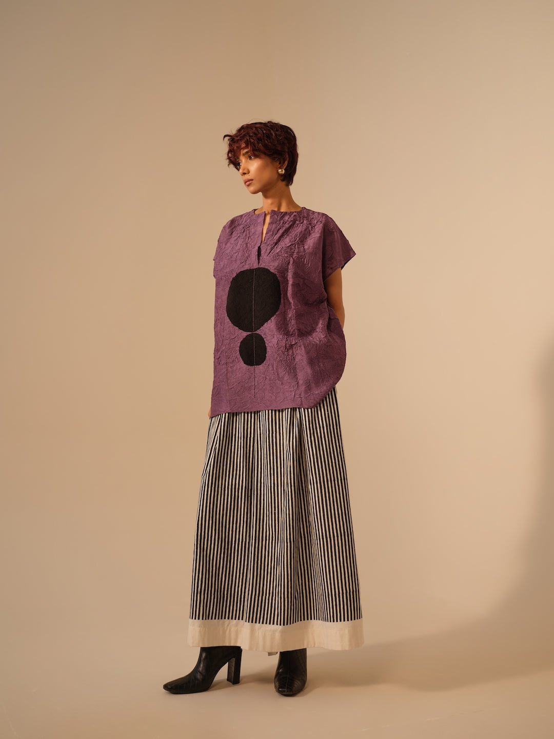 Lane Top - Lilac and Black - CiceroniTopsStoique