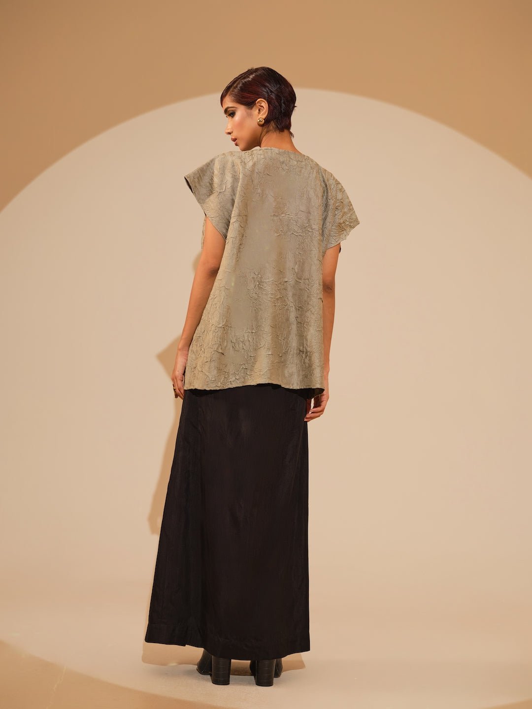 Lane Top - Taupe and Black - CiceroniTopsStoique