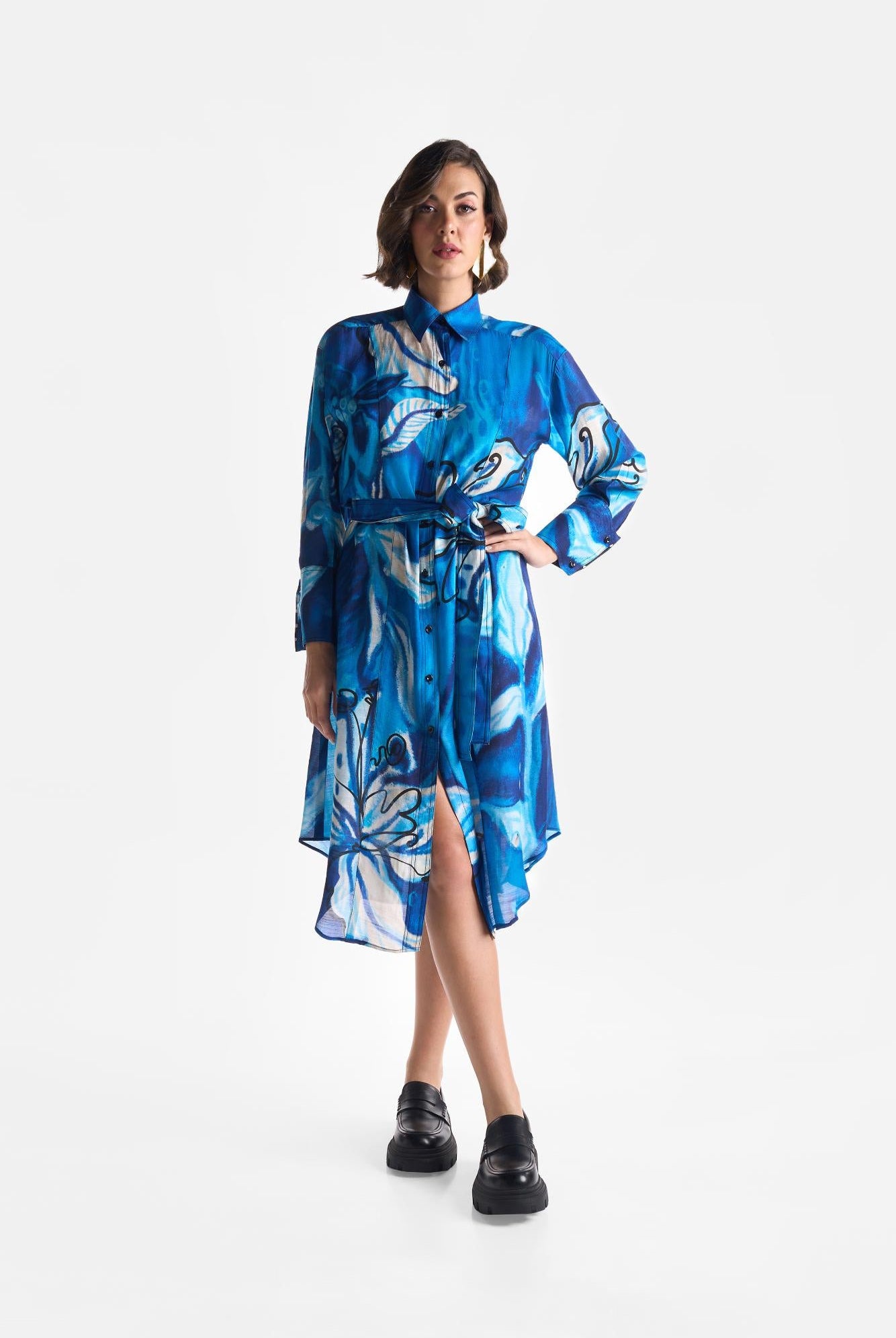 Lapis Lazuli Shirt Dress - CiceroniDressesEkastories