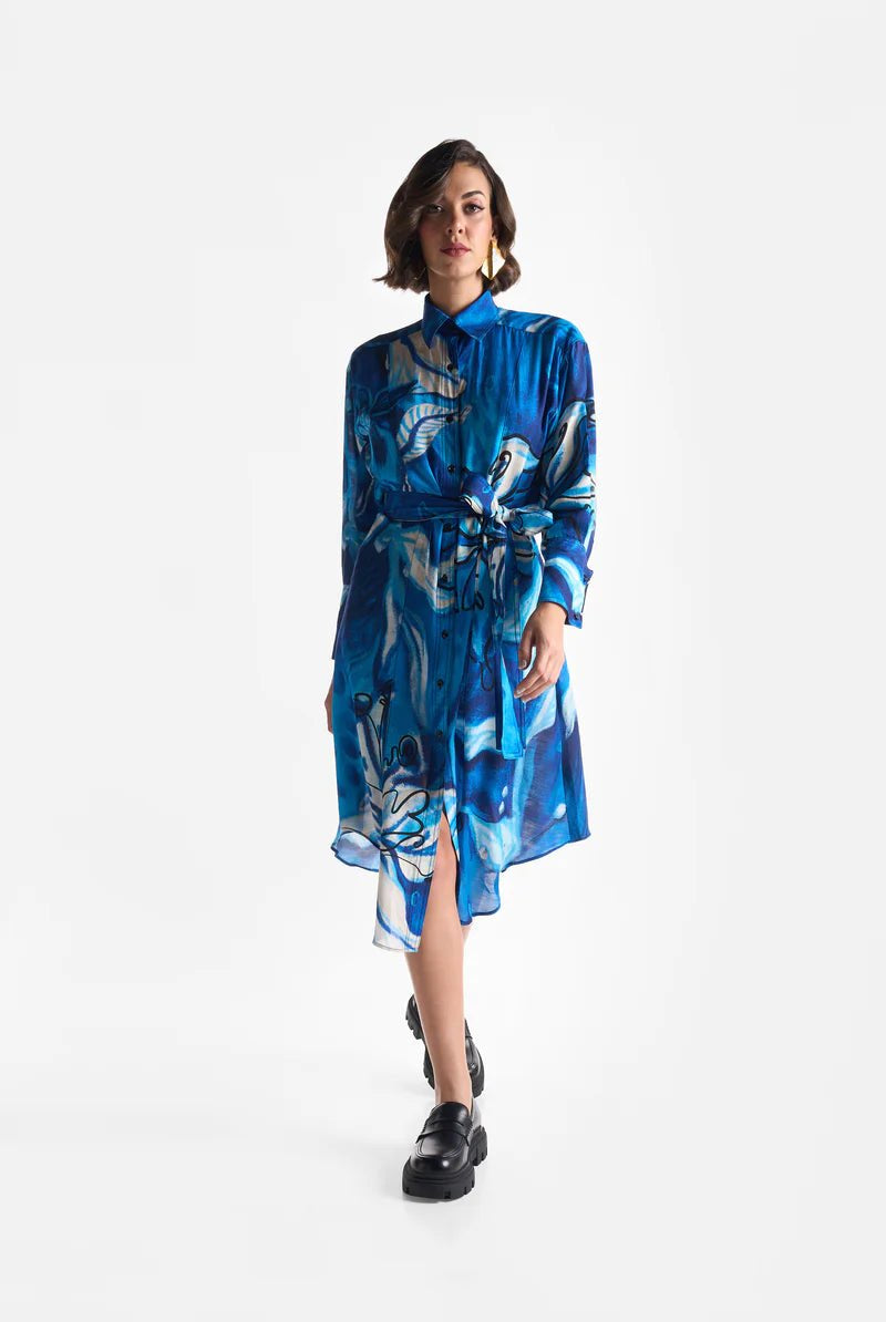 Lapis Lazuli Shirt Dress - CiceroniDressesEkastories