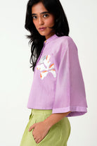 Lavender Zola - Raglan Sleeve Crop Shirt + Ankle Pants - CiceroniCo - ord SetMadder Much