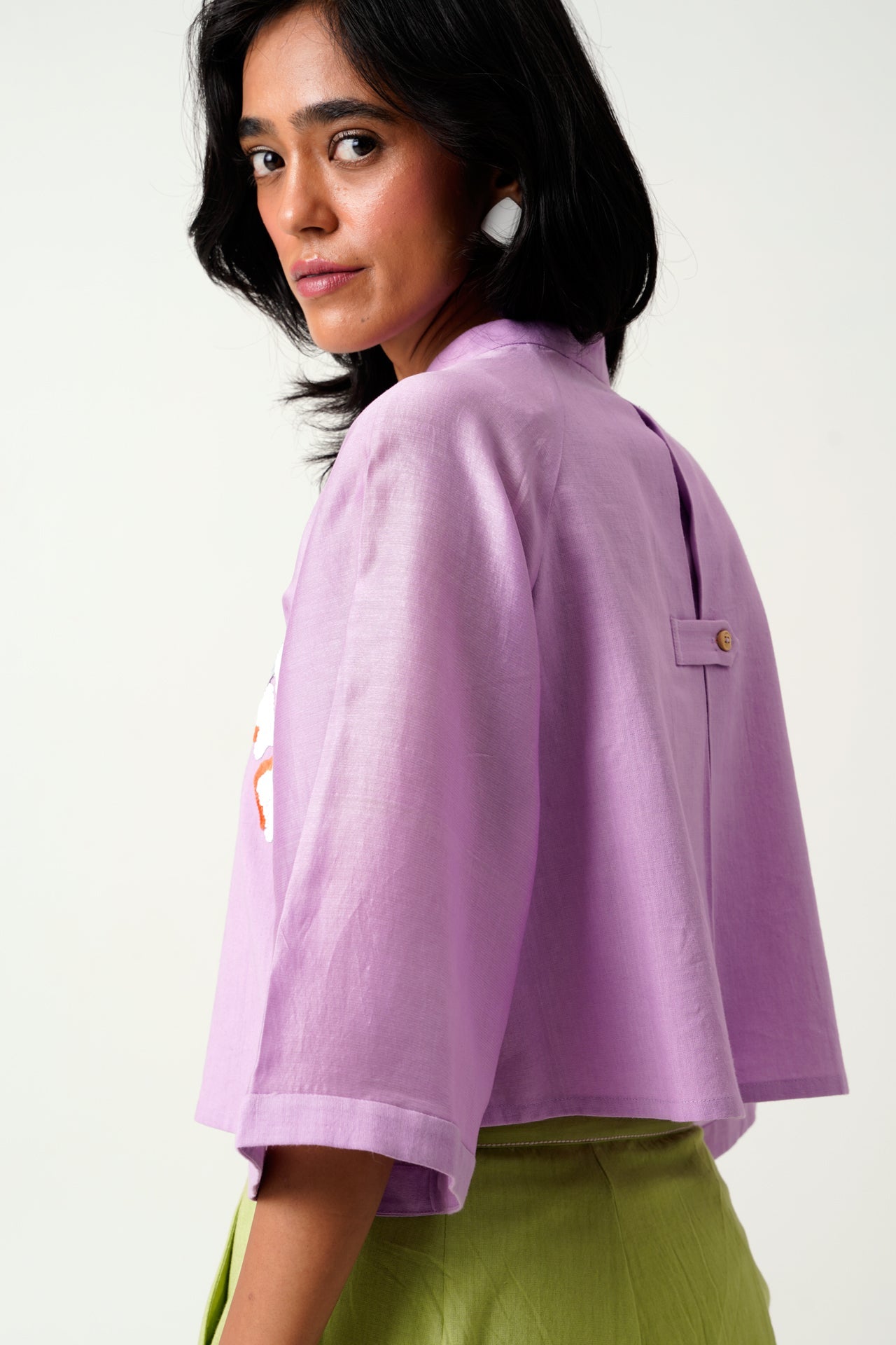 Lavender Zola - Raglan Sleeve Crop Shirt + Ankle Pants - CiceroniCo - ord SetMadder Much