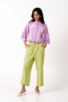 Lavender Zola - Raglan Sleeve Crop Shirt + Ankle Pants - CiceroniCo - ord SetMadder Much