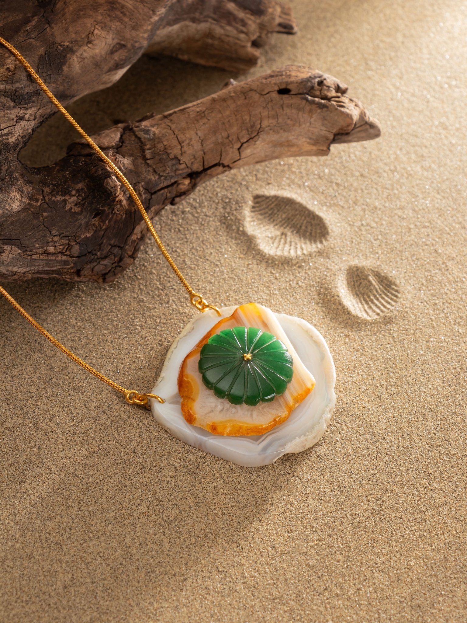 Layered Jade necklace - CiceroniNecklaceRumri
