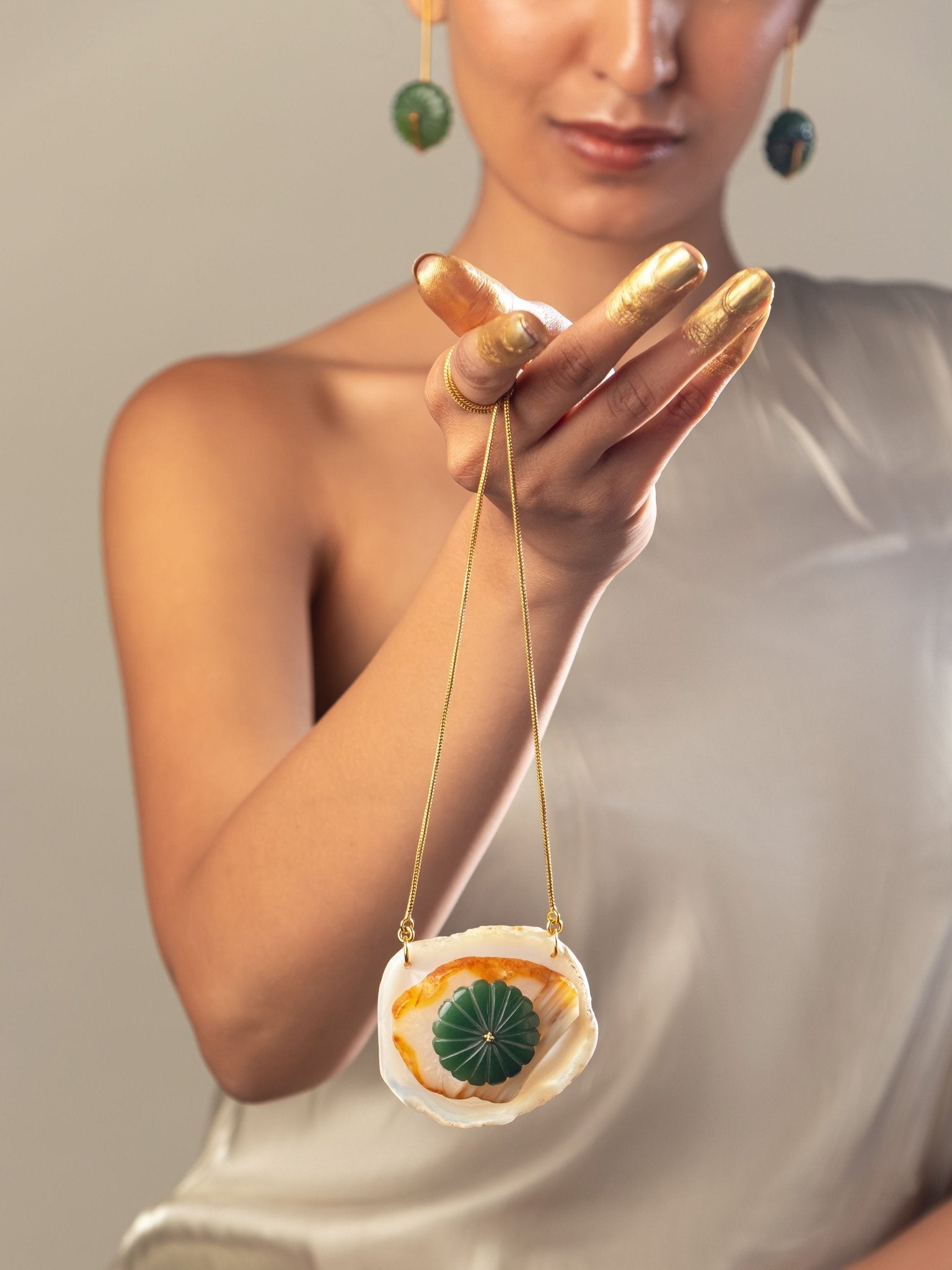 Layered Jade necklace - CiceroniNecklaceRumri