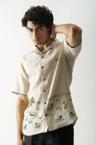 Lazy Sheep - Hand Embroidered Unisex Pure Linen Shirt - CiceroniShirtsCultura Studio