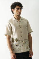 Lazy Sheep - Hand Embroidered Unisex Pure Linen Shirt - CiceroniShirtsCultura Studio