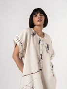 Leila Natural Charcoal Dress - CiceroniDressesShades of India