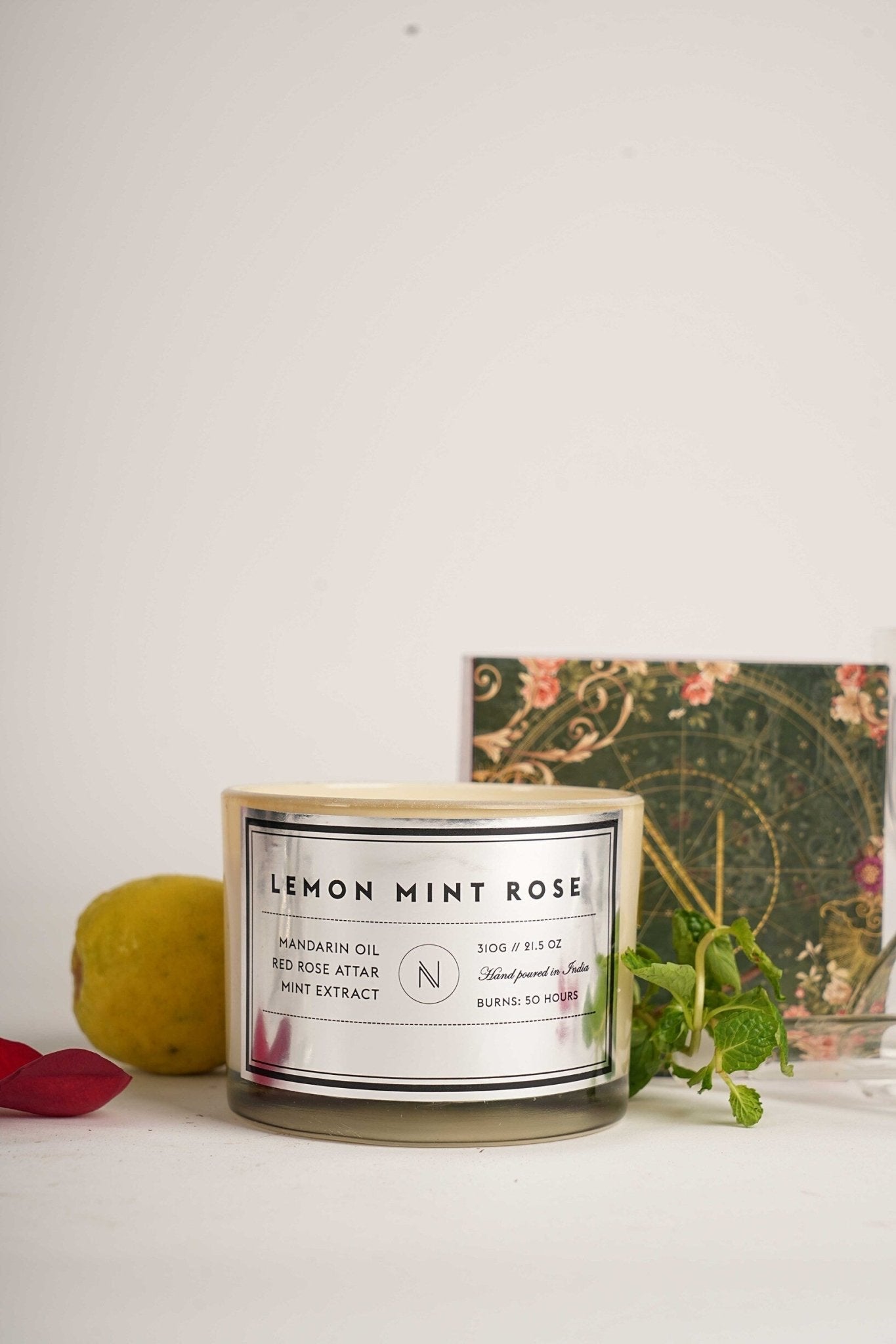 Lemon Infused in Mint & Rose Candle - CiceroniCandleNASO