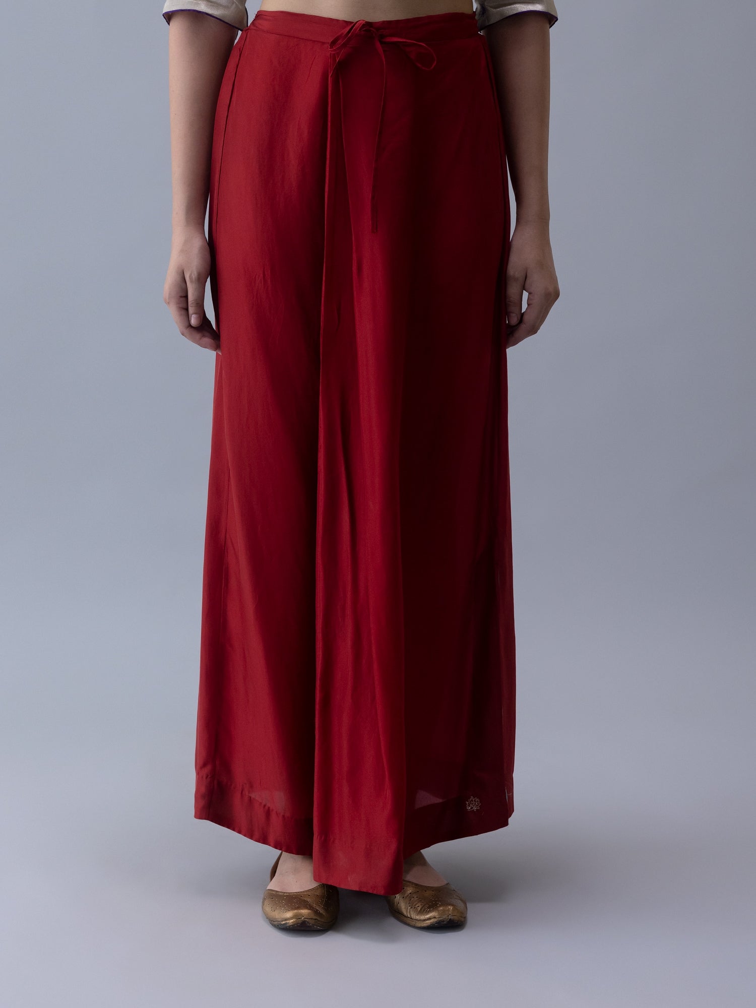 Lhaden Deep Red Skirt - CiceroniSkirtsShades of India