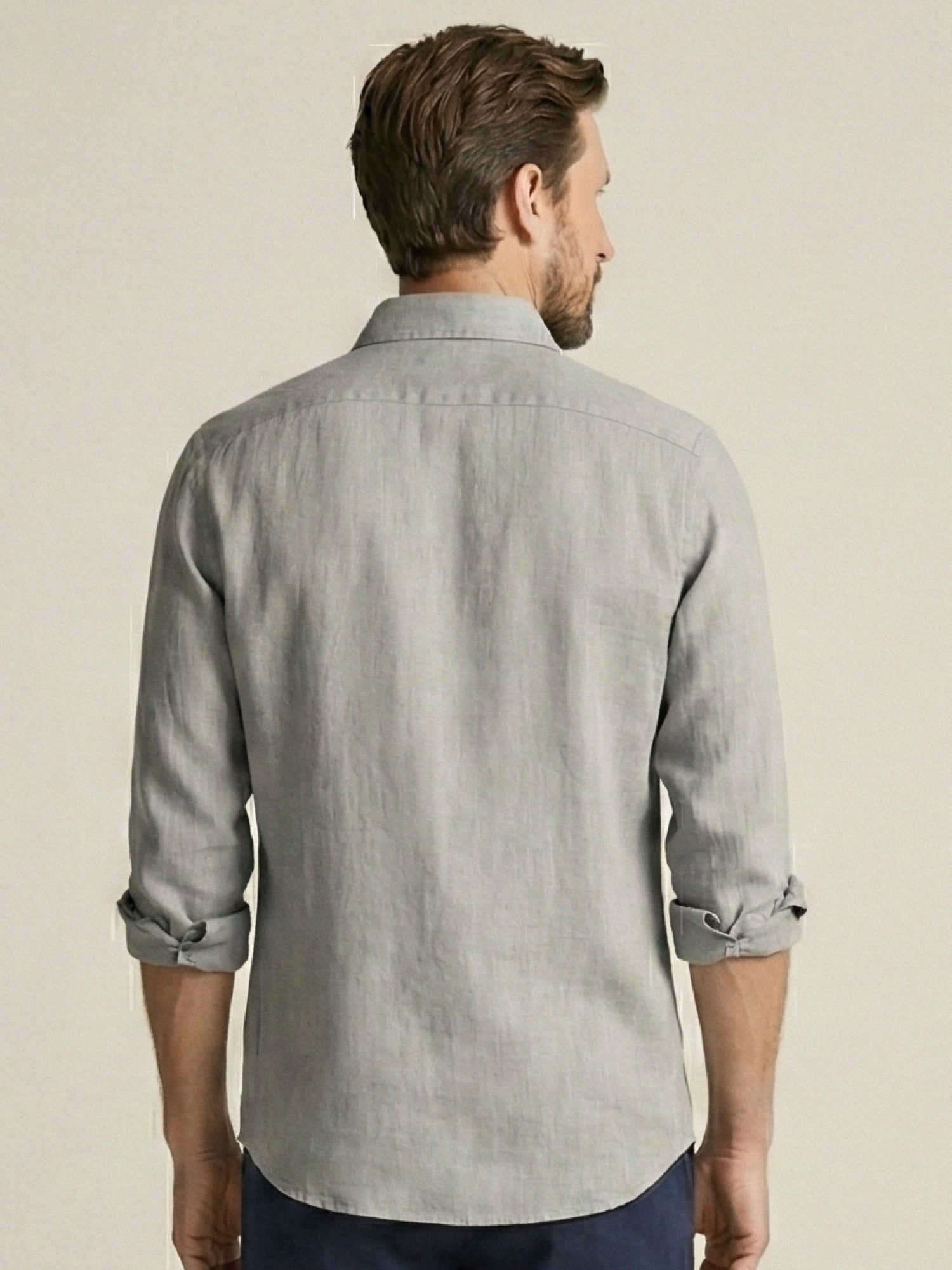 Light Gray 100% Pure Linen Shirt - CiceroniMen Shirtsbhrāta