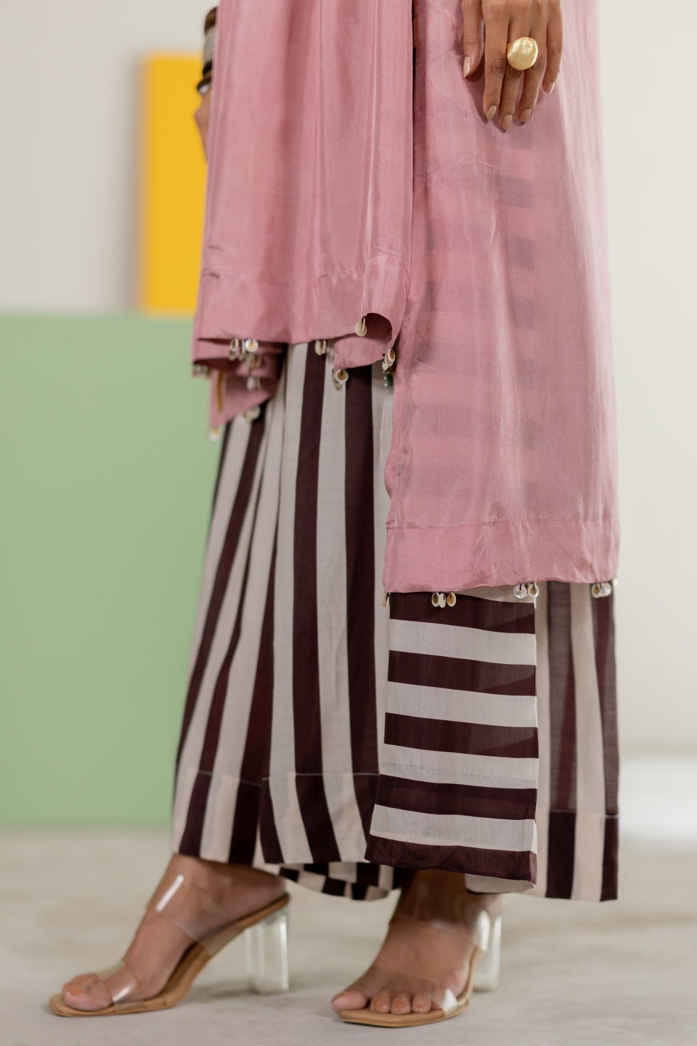 Light Pink Tunic Set - CiceroniKurta Set, Festive WearTussah