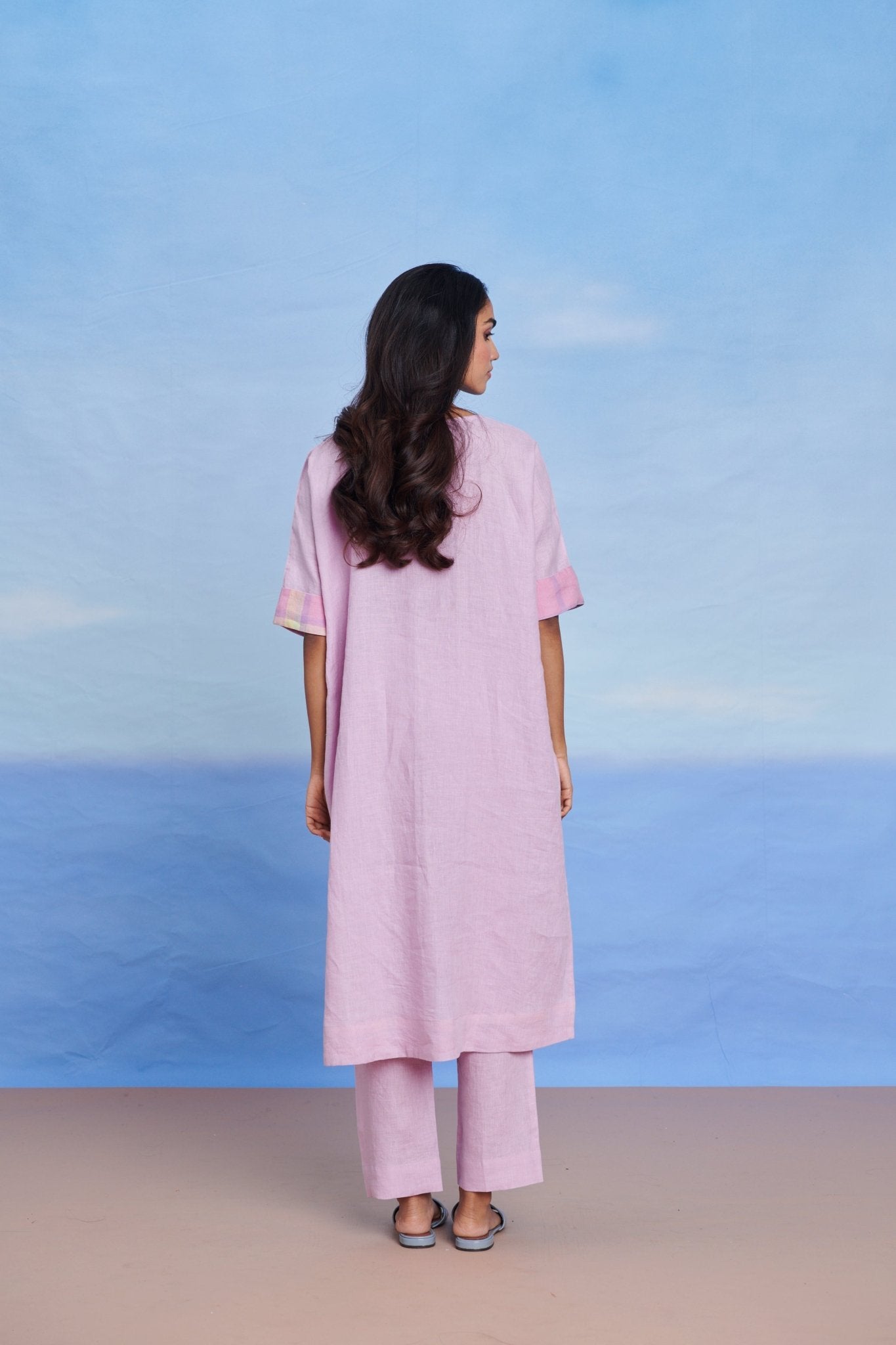 Lilac Linen Dolman Kurta Set - CiceroniKurta SetSaphed