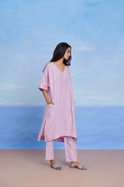 Lilac Linen Dolman Kurta Set - CiceroniKurta SetSaphed