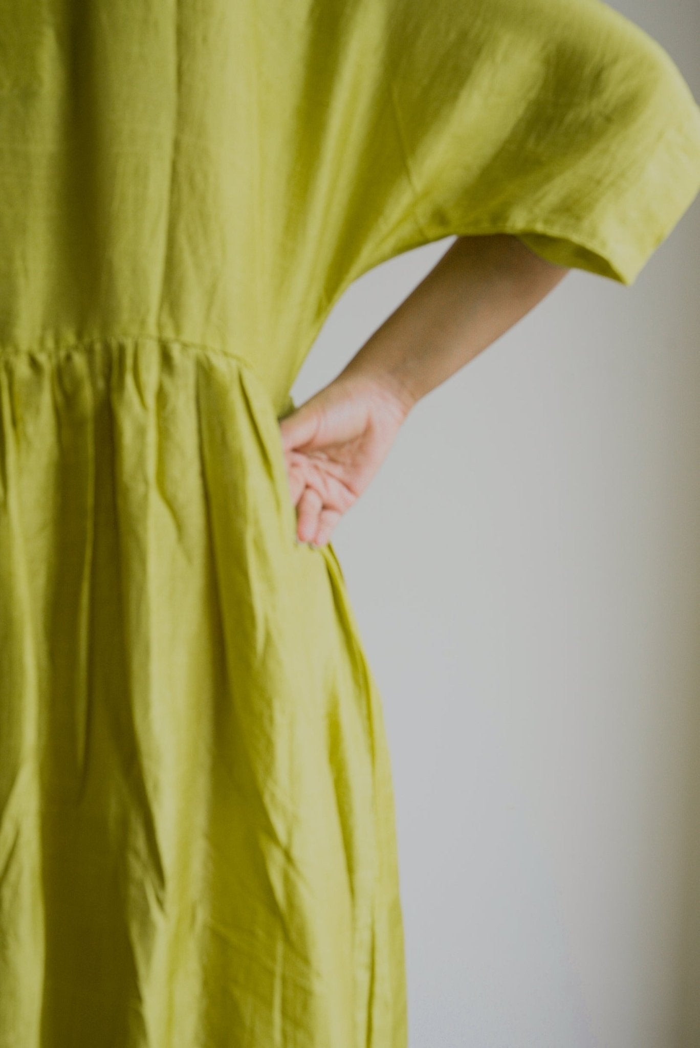Lime Green Kimono Sleeve Dress - CiceroniDresseswith N.