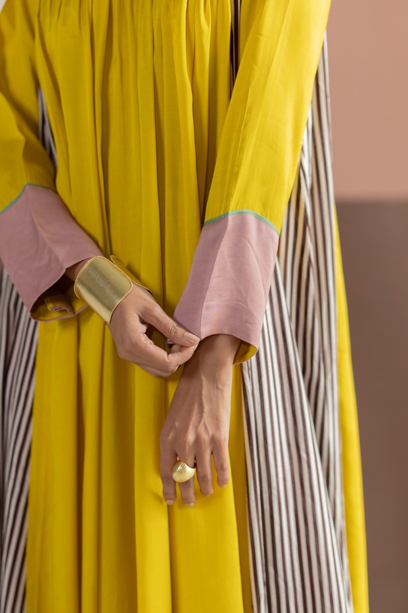 Lime Yellow Kurta Set - CiceroniKurta Set, Festive WearTussah