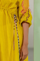 Lime Yellow Tunic Set - CiceroniKurta Set, Festive WearTussah