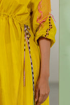 Lime Yellow Tunic Set - CiceroniKurta Set, Festive WearTussah