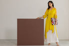 Lime Yellow Tunic Set - CiceroniKurta Set, Festive WearTussah