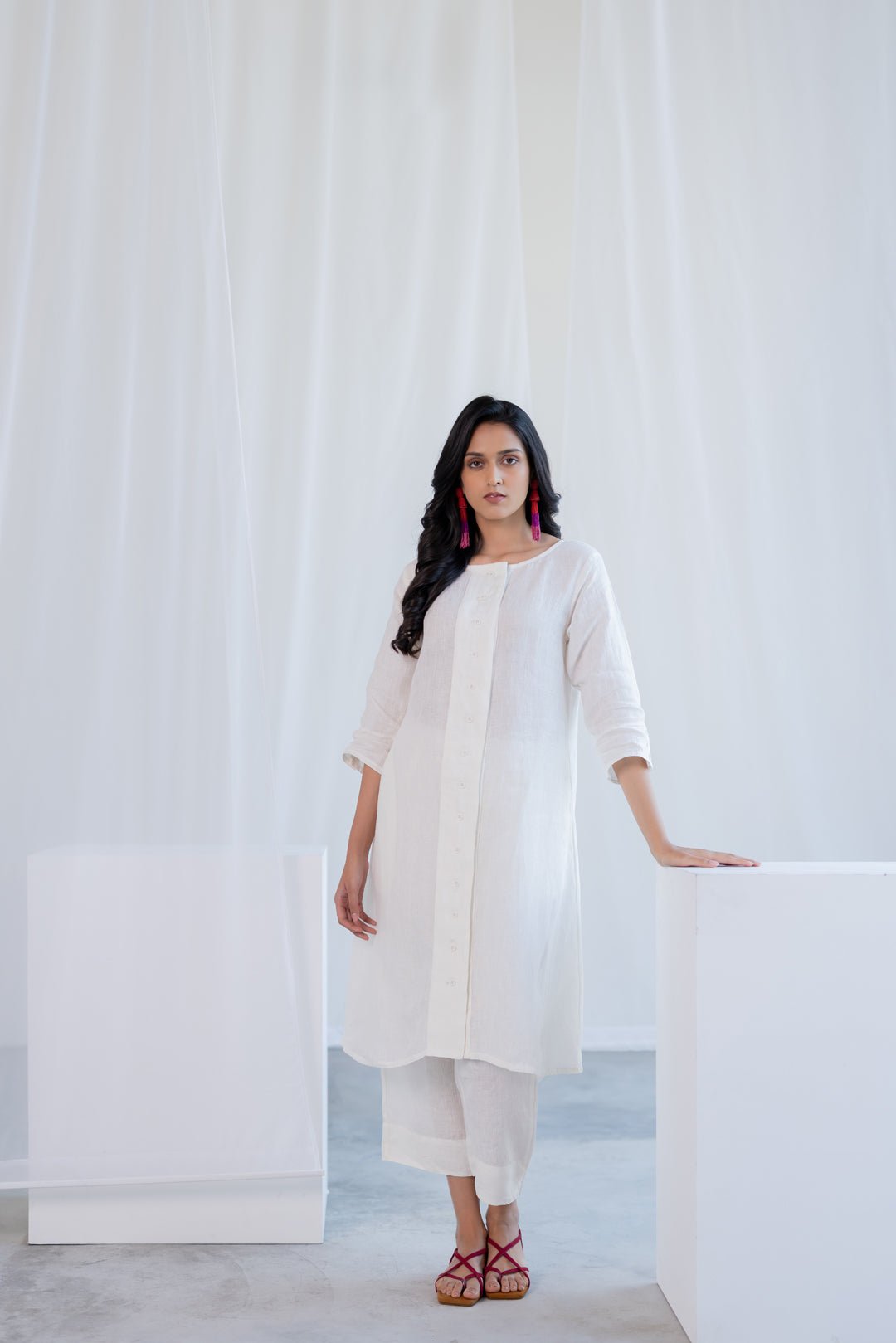 Linear Linen Co - ord Set - CiceroniKurta Set, Everyday WearSilai Studio