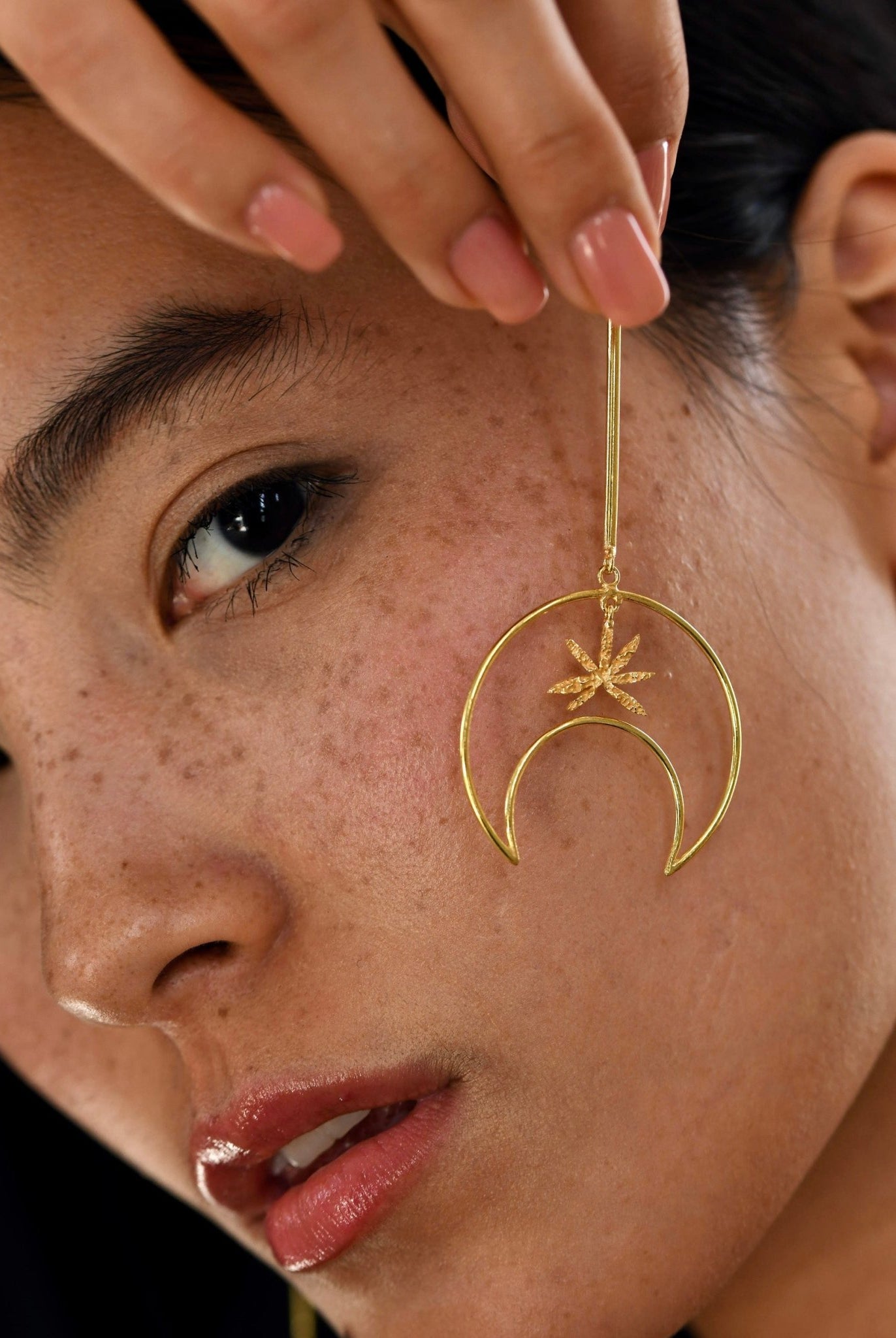 Linear Moon Dangle Earrings - CiceroniEarringsThe Loom Art