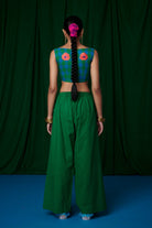 Linen Forest Bustier Top and Panna Wrap Pants - CiceroniCo - ord SetSaphed