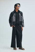 Linen Kantha Men’s Applique Panelled Jacket - CiceroniJacketSaphed