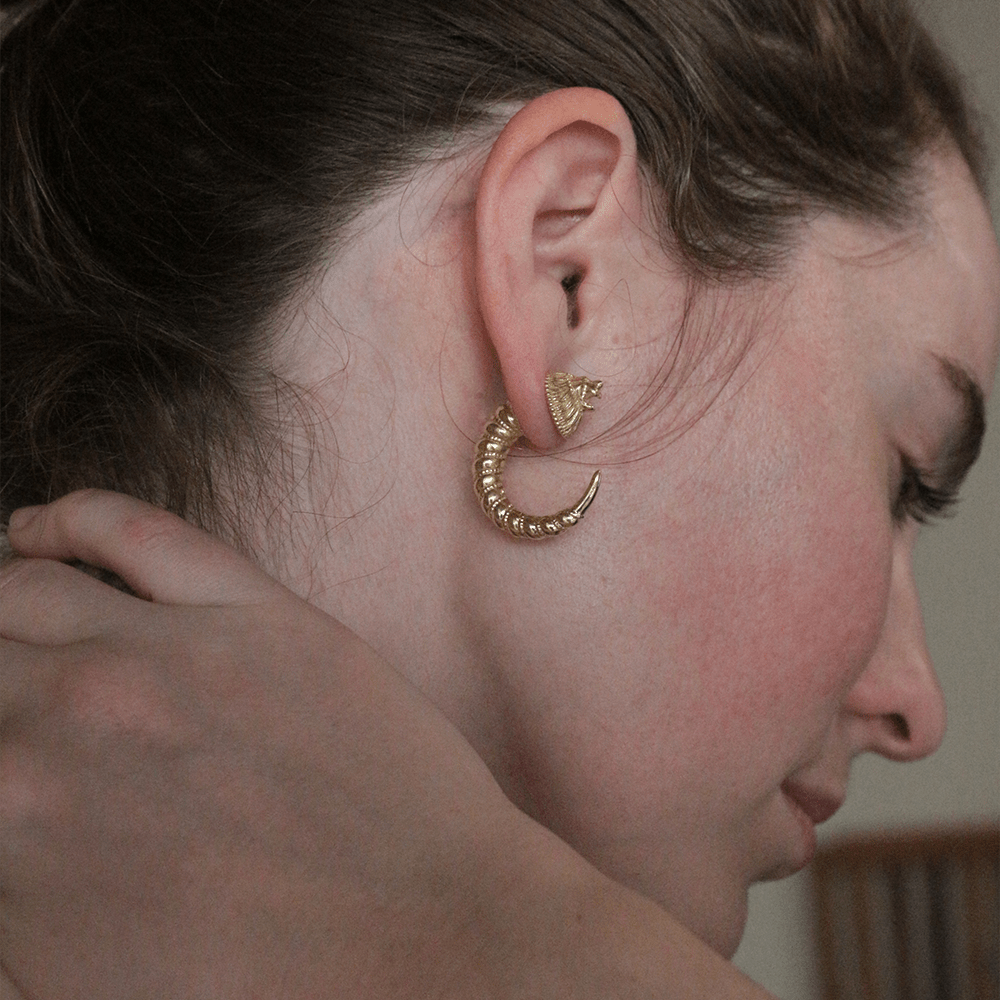 Lion Reverse Hoops - CiceroniEarringUnbent