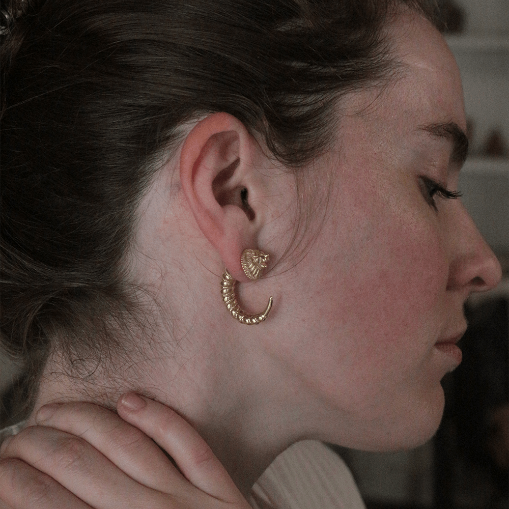 Lion Reverse Hoops - CiceroniEarringUnbent