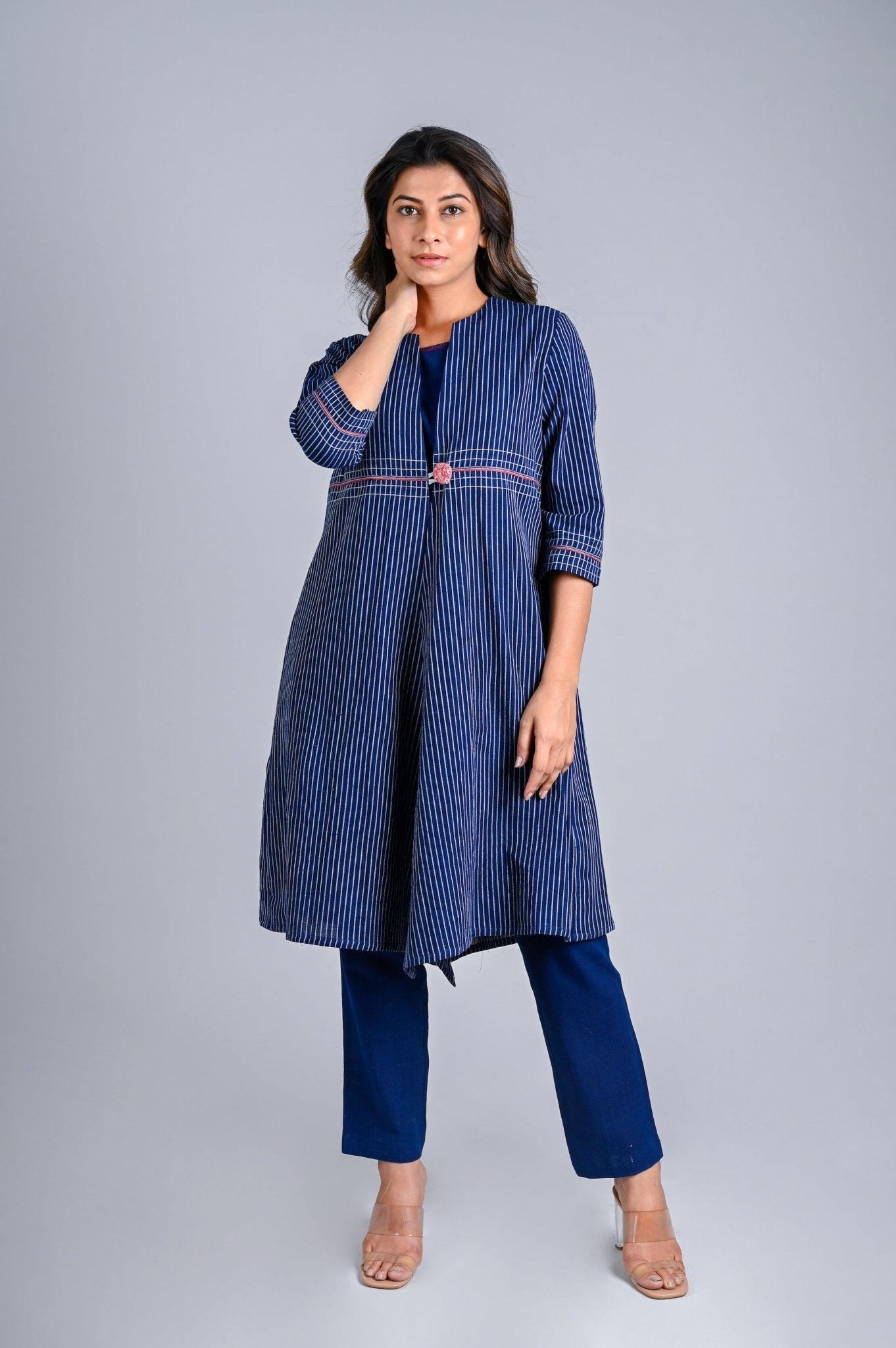 Long One Button Jacket - CiceroniJacketsRang by Rajvi