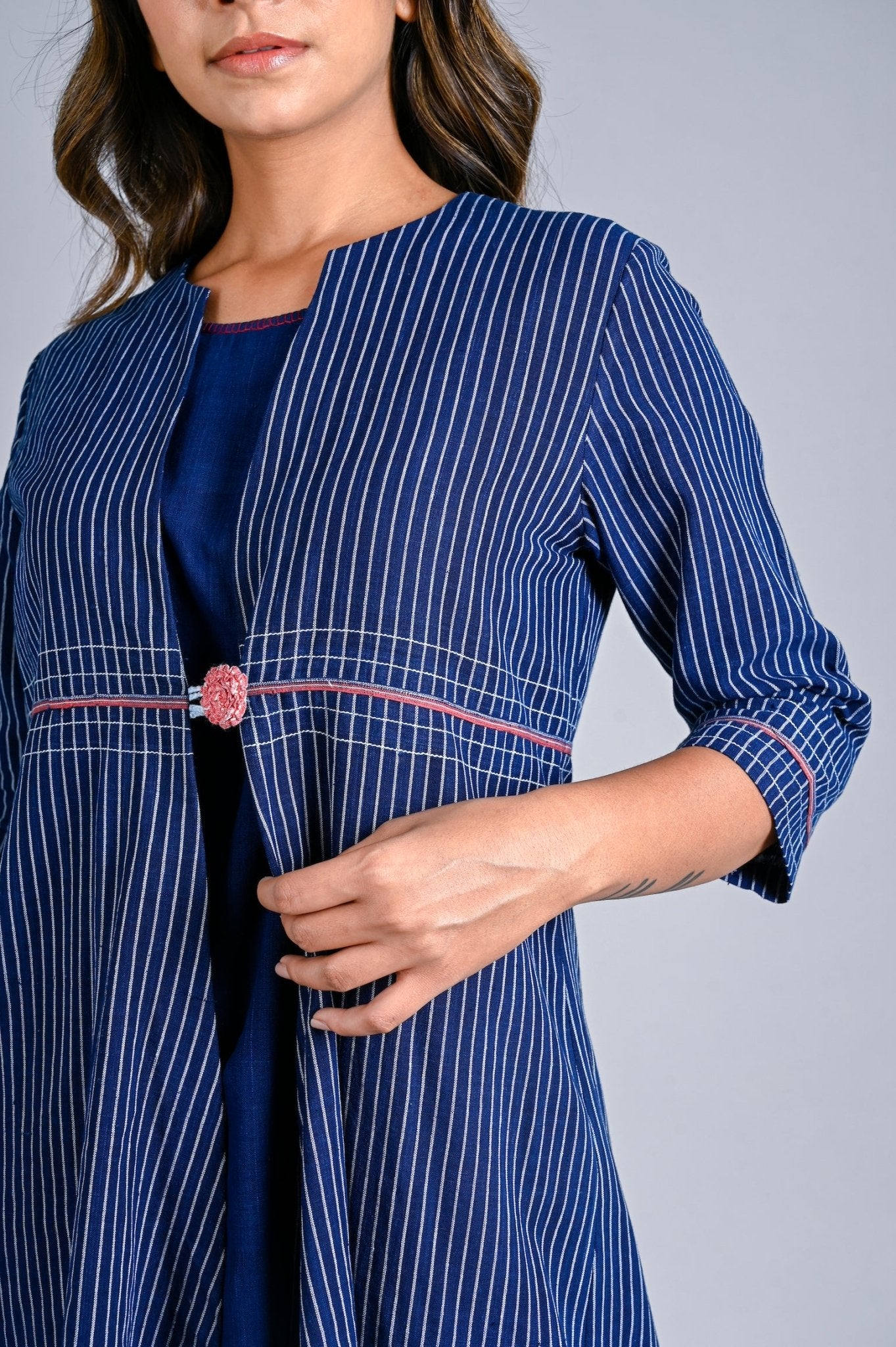 Long One Button Jacket - CiceroniJacketsRang by Rajvi