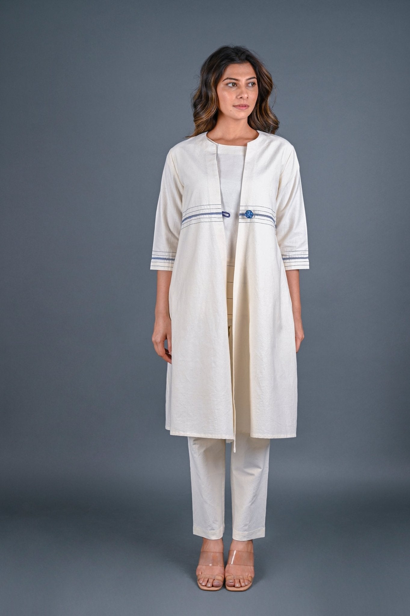 Long One Button Jacket - CiceroniJacketsRang by Rajvi