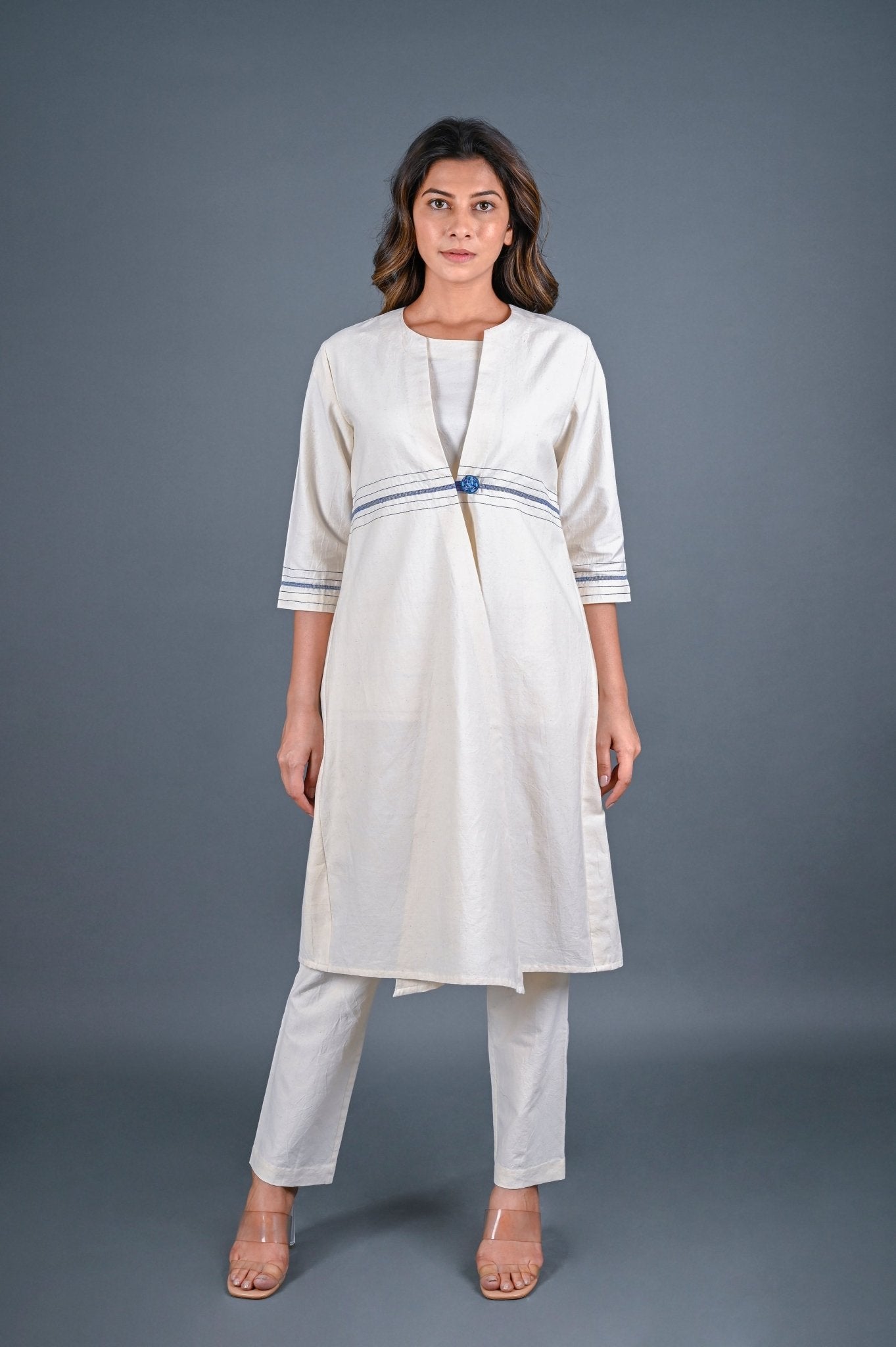 Long One Button Jacket - CiceroniJacketsRang by Rajvi