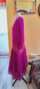 Low Pleats Dress - Magenta Kankra - RTS - CiceroniDressesBhomra