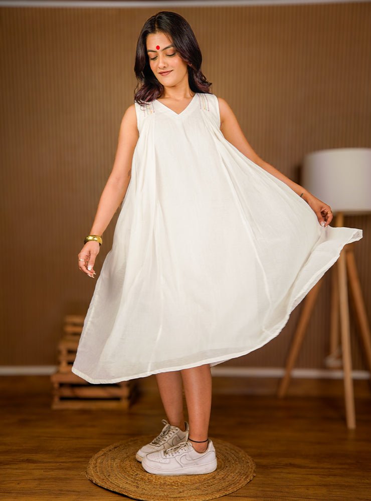 Luna Dress - White - CiceroniDressesPrathaa