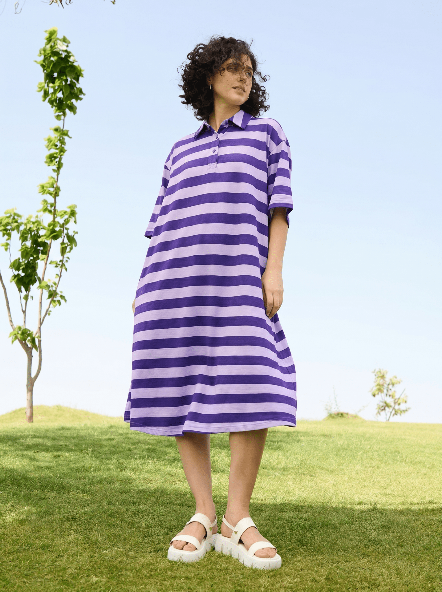 Madame Dress - Purple Stripes - CiceroniDressesRAAS Life