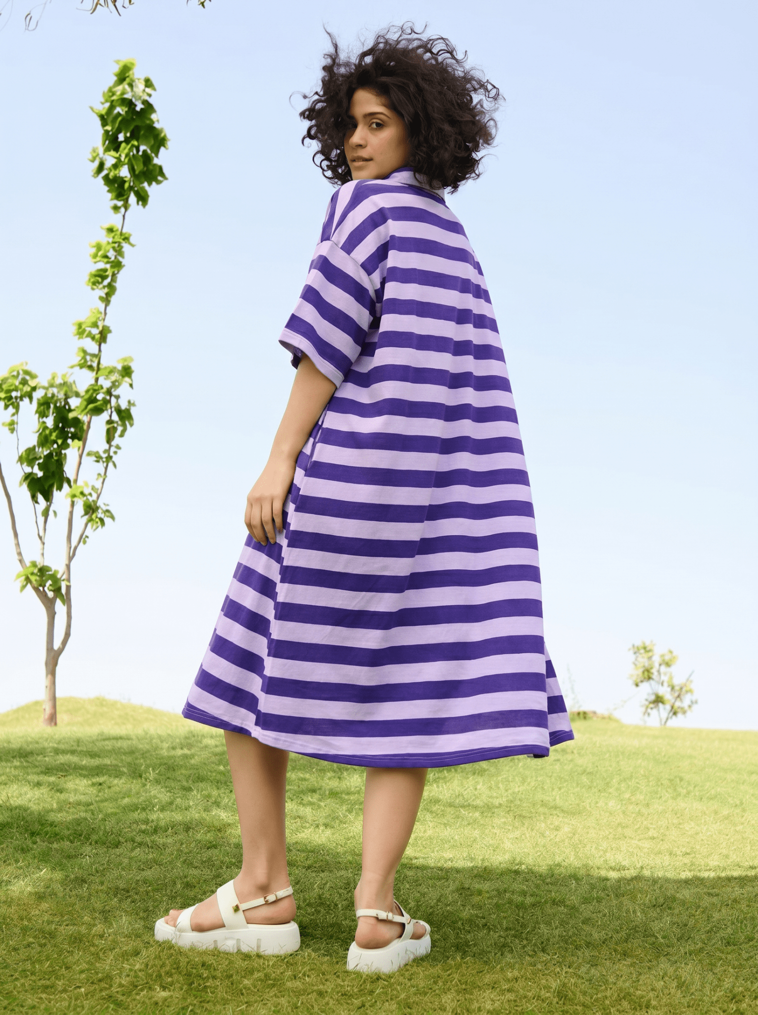 Madame Dress - Purple Stripes - CiceroniDressesRAAS Life