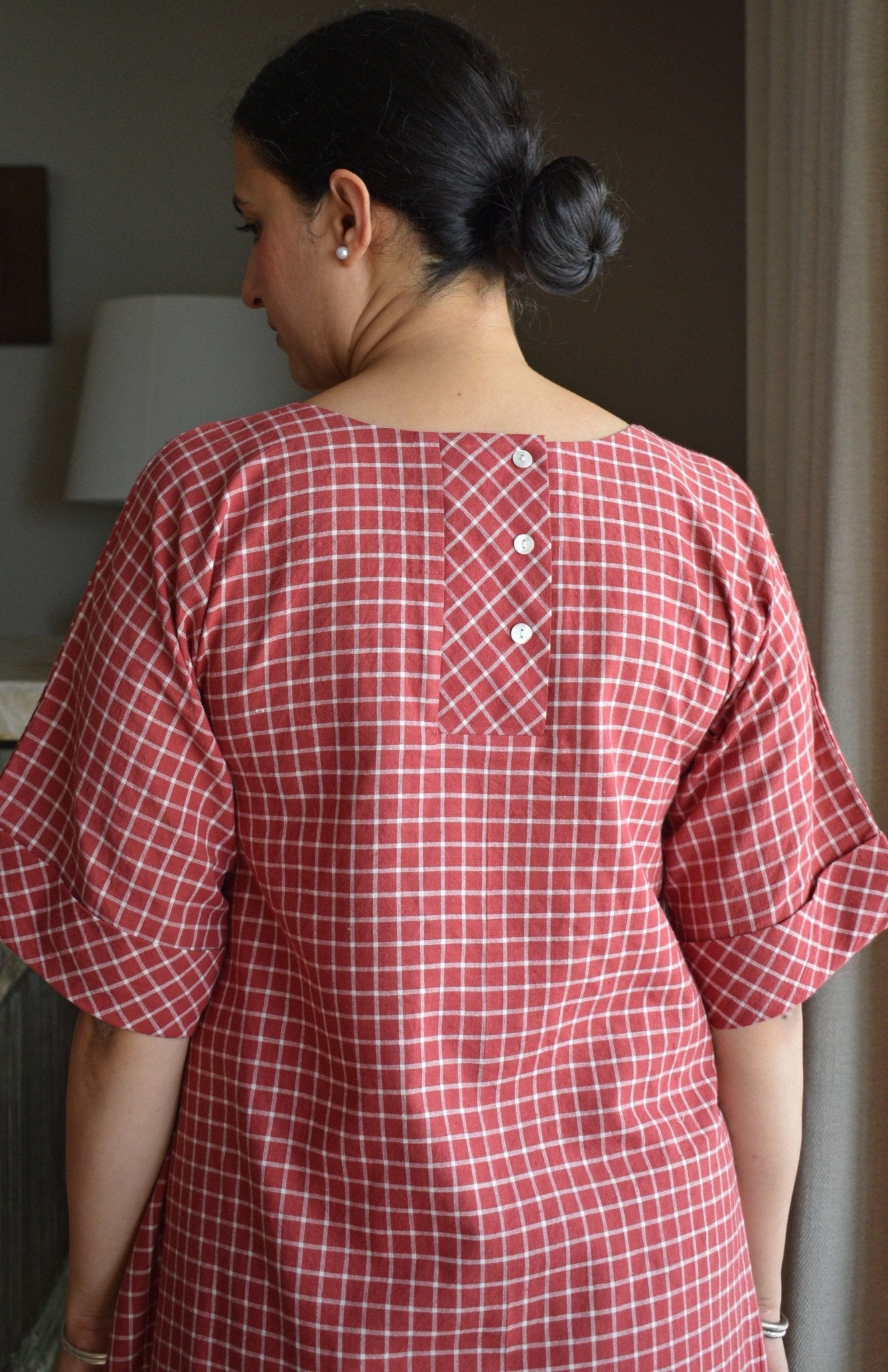 Madder Co - ord Set in Handwoven Checks - CiceroniKurta Set, Everyday WearHouse of Moxa