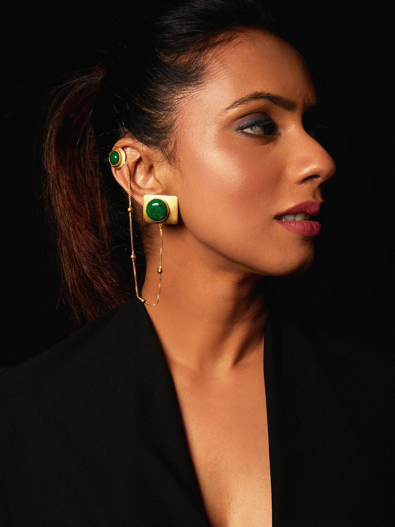 Malachite Core Earring - CiceroniEarringsZaza by Somya