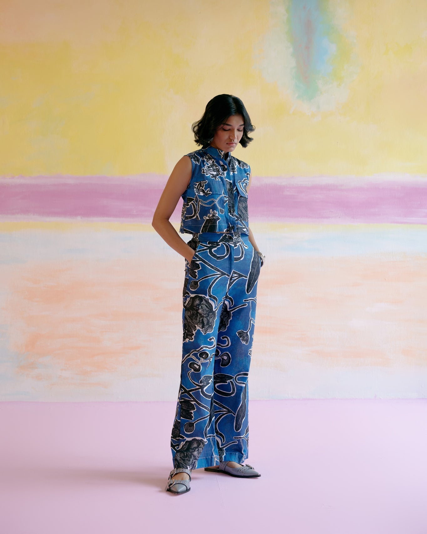 Malta Co - ord Set in Blue Jardin Print - CiceroniCo - ord SetHappi Space